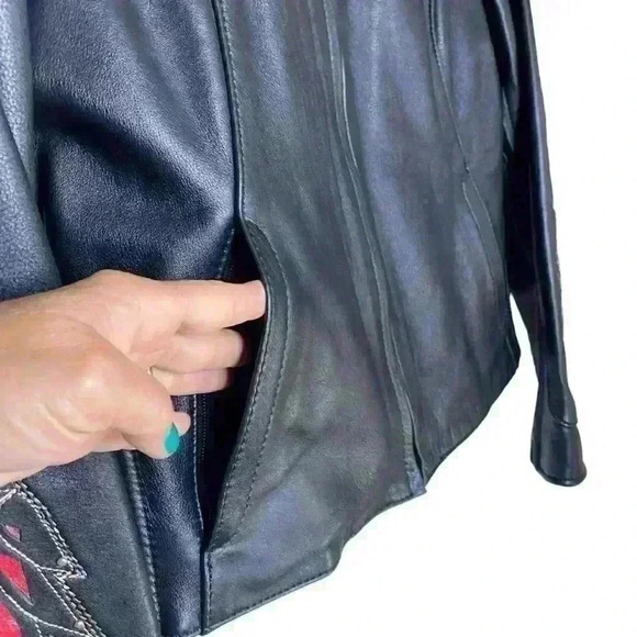Leon 100% black buttery Leather,Motorcycle,3 season,warm removable liner SZ-M - Picture 5 of 13